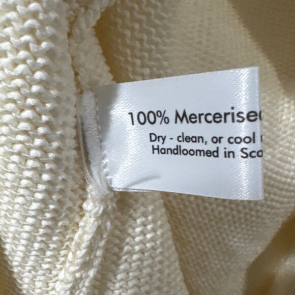 Eskandar Handloomed Mercerised Cotton Cream Open Knit Vest One Size OS - Picture 4 of 7